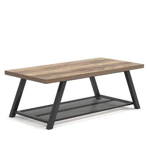47" 2-Tier Coffee Table with Storage