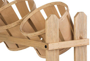 9-Bin Tiered Wooden Basket Display Stand – Oak