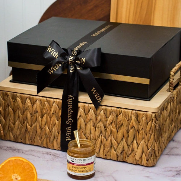 Sympathy Fruit & Gourmet Gift Basket – 21 Piece Set