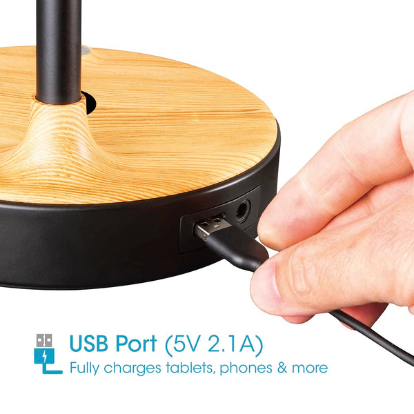 Wireless Charging LED Table Lamp with Adjustable Shade