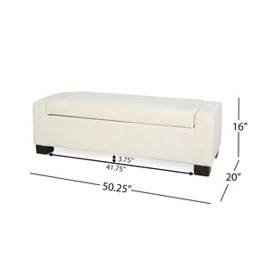 Storage Ottoman with Lid & Birch Wood Legs