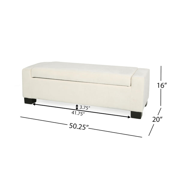 Storage Ottoman with Lid & Birch Wood Legs