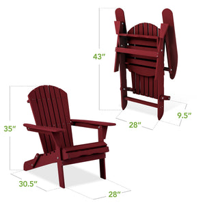 Folding Adirondack Chair – Outdoor Wood Lounge Chair
