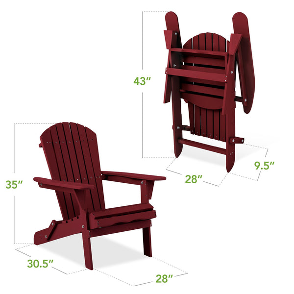 Folding Adirondack Chair – Outdoor Wood Lounge Chair