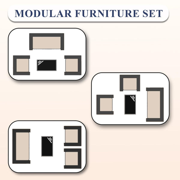 4-Piece Outdoor Rattan Patio Conversation Set with Cushions & Glass Table