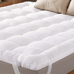 Ultra-Soft Mattress Topper with Cooling Microfiber & Adjustable Straps