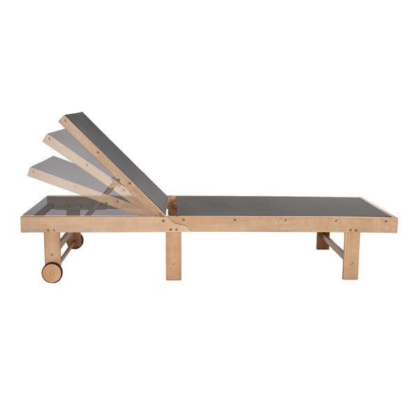 Outdoor Chaise Lounge Set with Side Table