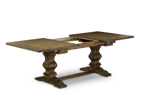 9-Piece Dining Table Set with Removable Leaf and 8 Parson Chairs