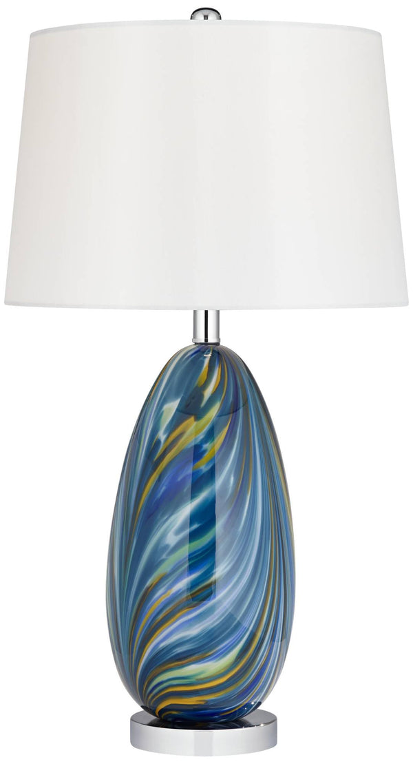 Coastal Art Glass Table Lamps Set of 2