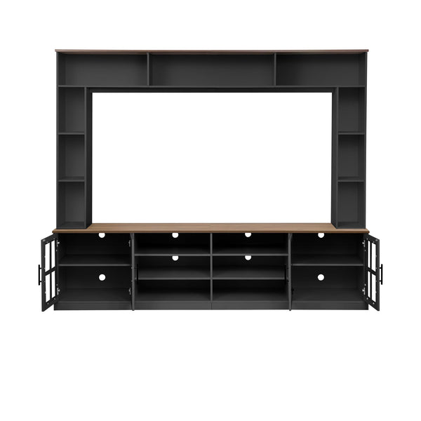 4-Piece Wall Unit Entertainment Center with Bookshelf