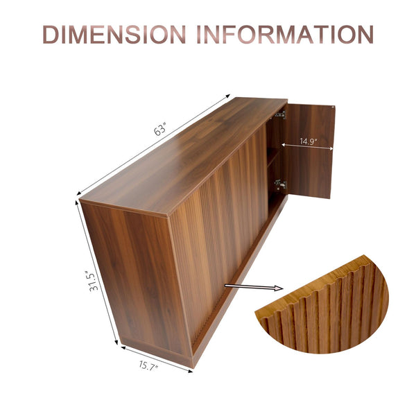 63-Inch 4-Door Sideboard Buffet Cabinet