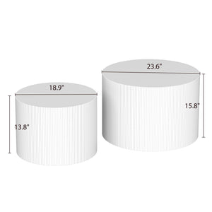 Round Nesting Coffee Table Set of 2