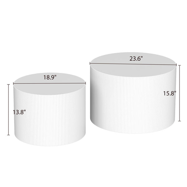 Round Nesting Coffee Table Set of 2