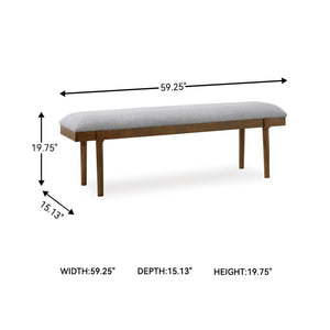 Upholstered Dining Bench with Solid Wood Frame