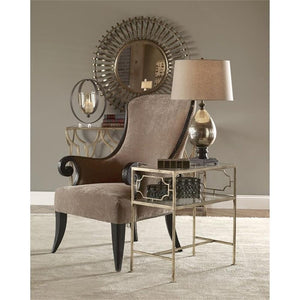 Gold Metal & Glass Side Table Set of 2