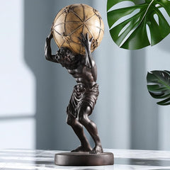 Greek Atlas Holding World Statue – Resin Sculpture Figurine 16.5 Inch