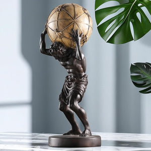 Greek Atlas Holding World Statue – Resin Sculpture Figurine 16.5 Inch