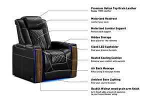 Home Theater Power Recliner Seating with Heat & Massage