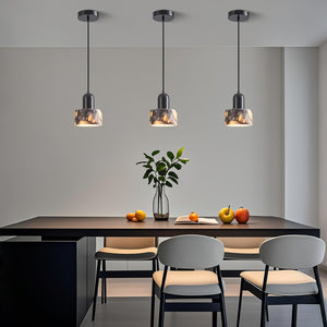 Marble Cylinder Pendant Light – Brass & Stone Shade