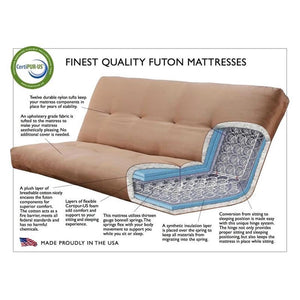 Queen Futon Sofa Bed with Hardwood Frame and Faux Leather Mattress