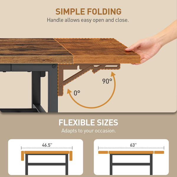 7-Piece Extendable Dining Table Set with 6 Chairs
