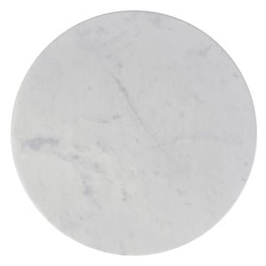 Round Marble Top Accent Side Table with Metal Base
