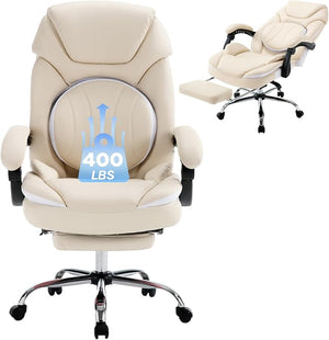 Ergonomic Reclining Office Chair with Lumbar Support and Footrest