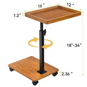 C-Shaped Adjustable End Table with Swivel