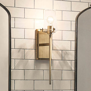 1-Light Wall Sconce with Clear Seeded Glass – Champagne Bronze