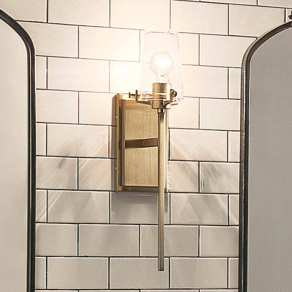 1-Light Wall Sconce with Clear Seeded Glass – Champagne Bronze