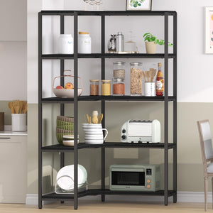 L-Shaped 5-Tier Corner Bookshelf