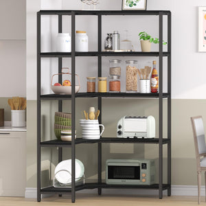 L-Shaped 5-Tier Corner Bookshelf