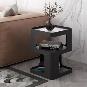 Metal Side Table with Storage – 3-Tier End Table