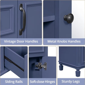 36-Inch Freestanding Bathroom Vanity Set with Sink and Mirror Cabinet
