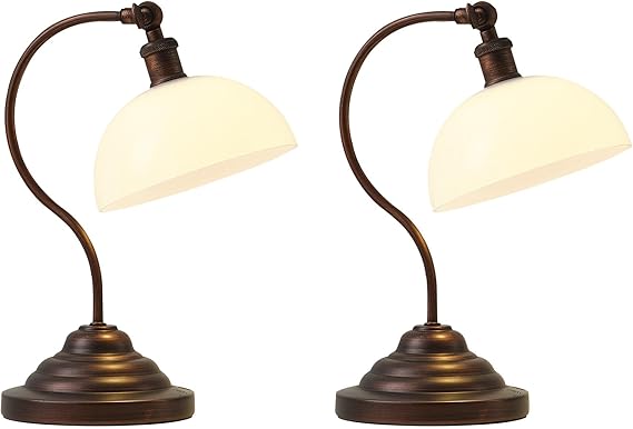 Cordless LED Table Lamp with Swing Arm & Plastic Shade