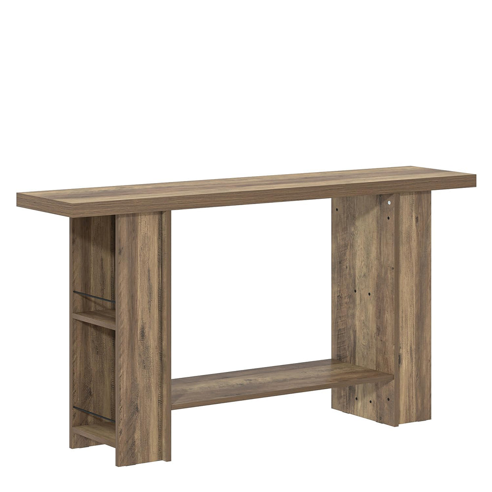 53-Inch 2-Tier Farmhouse Console Table with Side Shelves