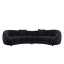 125.98" Curved Sofa with Love Heart Design, 5-Seat Cloud Couch, Black