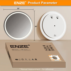 Round Smart LED Bathroom Mirror with WiFi, Anti-Fog & Dimming