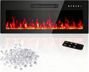 60" Smart Electric Fireplace – Wall Mount or Recessed, App & Voice Control