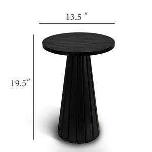 Round Fluted Pedestal Side Table