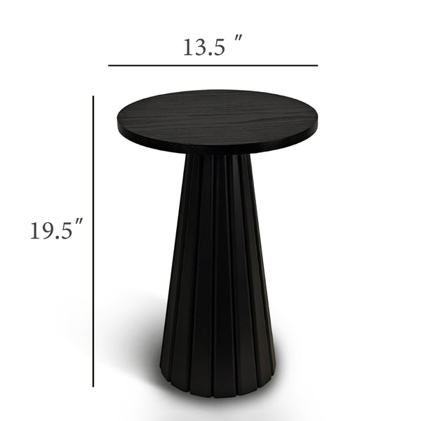 Round Fluted Pedestal Side Table