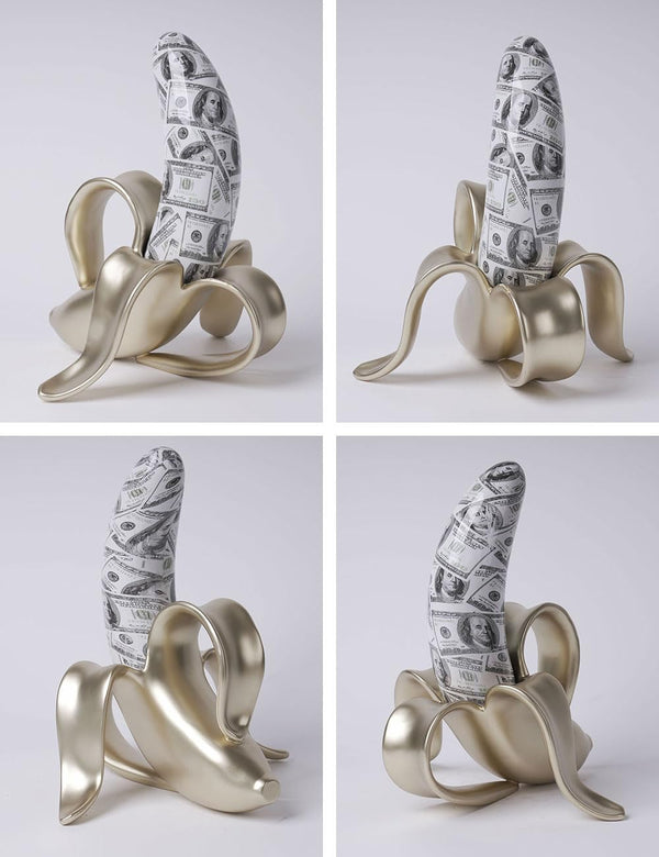 Abstract Banana Sculpture Figurine – Polyresin Table Decor Statue