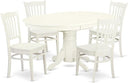 Oval Dining Table Set with Butterfly Leaf & Wood Chairs