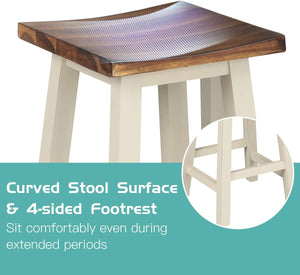 3-Piece Counter Height Pub Dining Set with 2 Saddle Bar Stools