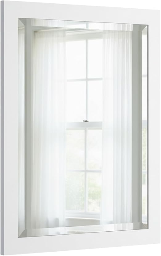 24" x 30" Beveled Bathroom Vanity Mirror – Wood Frame