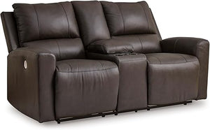 Power Reclining Sofa with USB Ports – Dark Brown