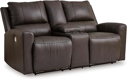 Power Reclining Sofa with USB Ports – Dark Brown