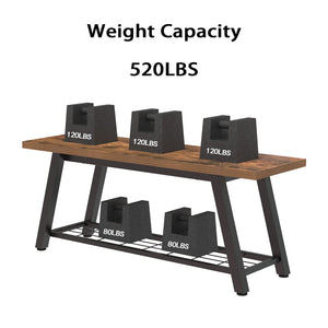 Industrial Storage Bench with Shoe Rack