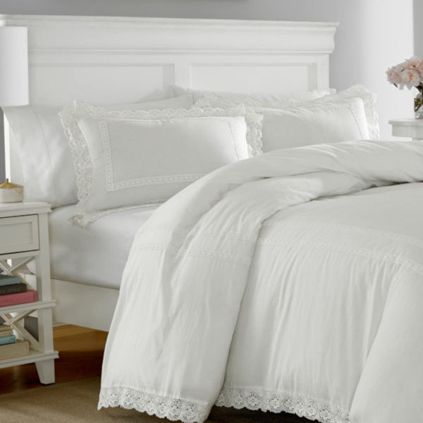 Cotton Duvet Cover Set with Shams – Reversible Bedding