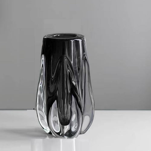 Ceramic Decorative Vase Set — Black & Transparent